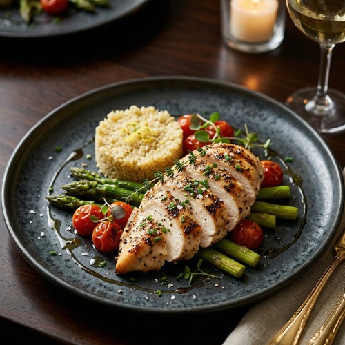Grilled skinless chicken breast, representing one of the best lean protein foods for muscle building and meal prep.